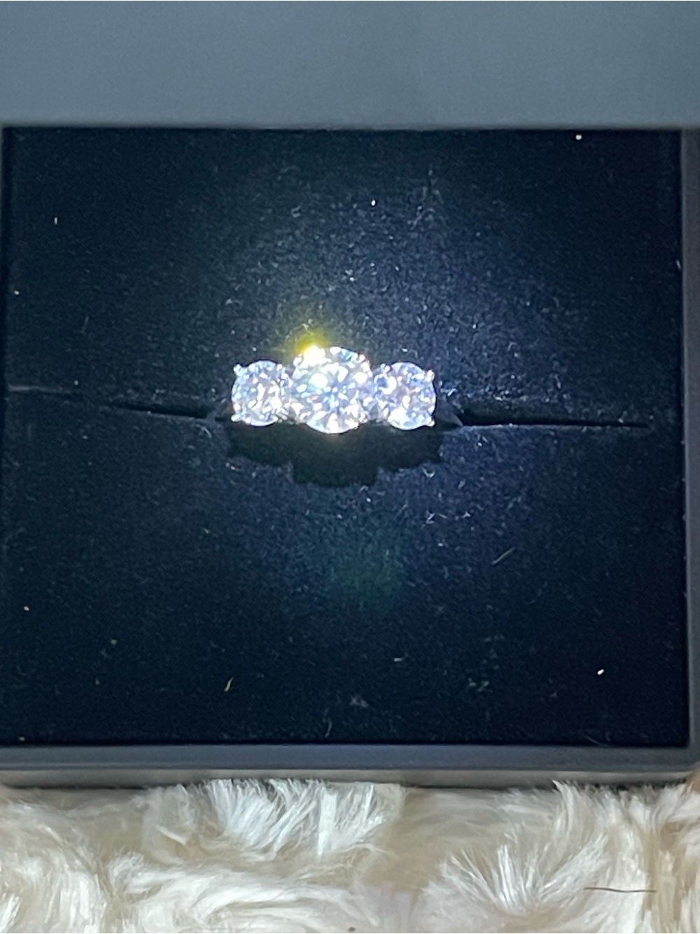 ✨ 1.00 CT Moissanite Three-Stone Ring | 925 Sterling Silver | Size 8 |